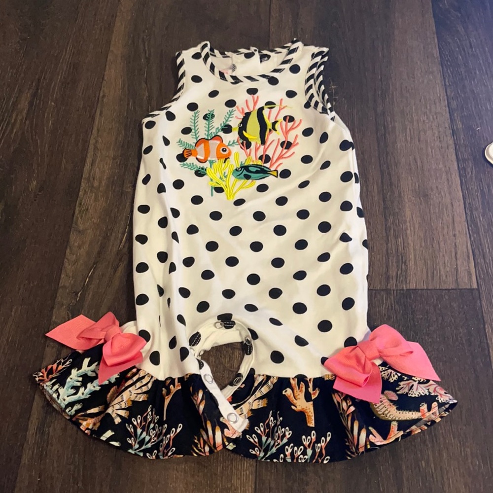 Ricrac & Ruffles fish onesie